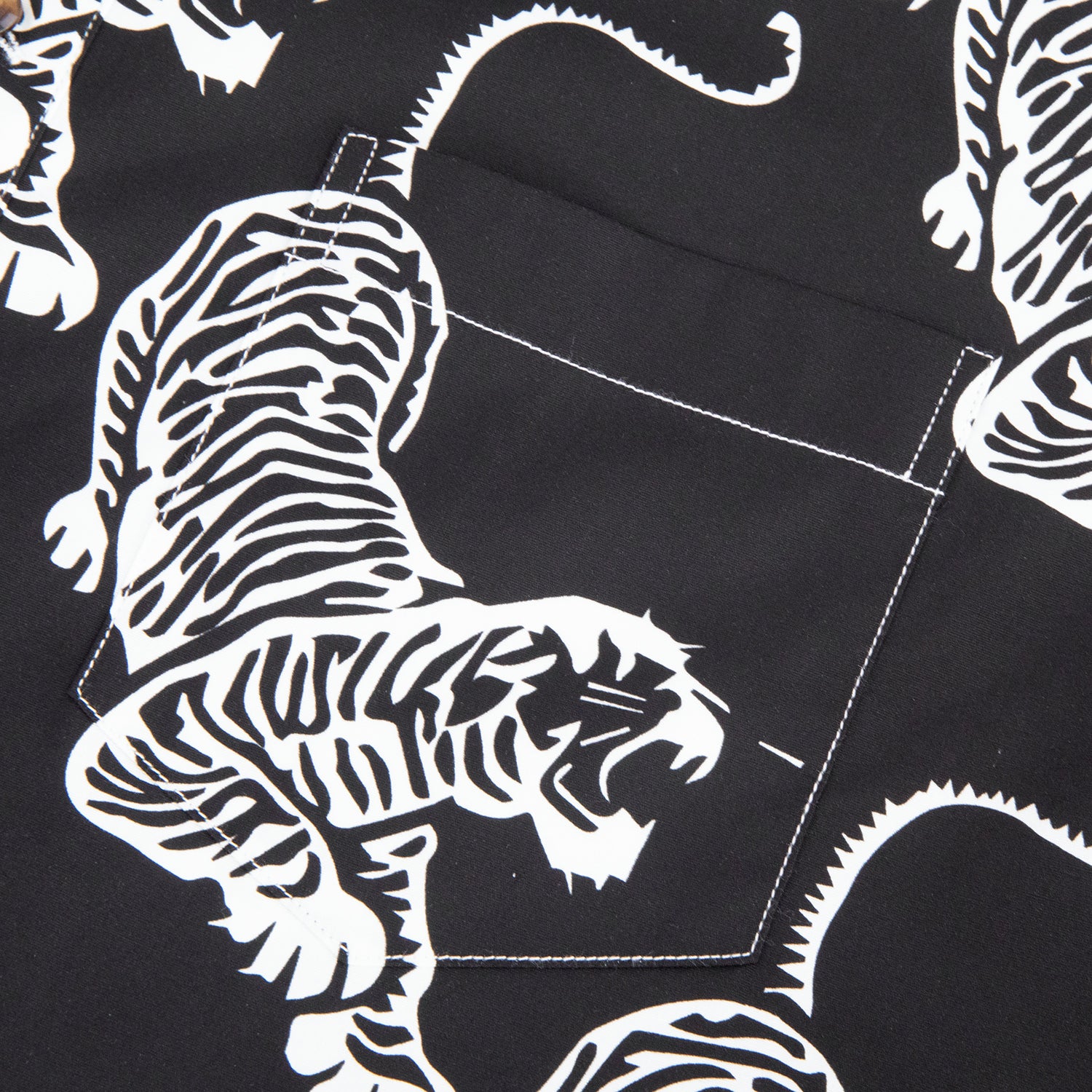 Jerry Garcia Black and White Tiger Short Sleeve Shirt - Section119, S