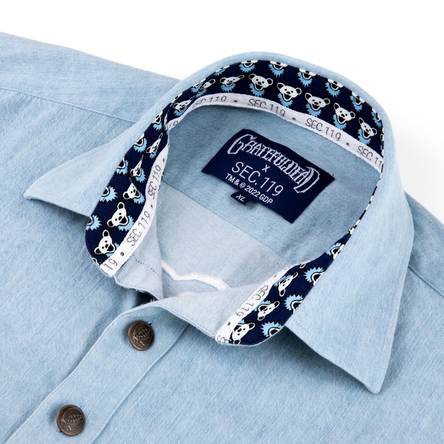 Grateful Dead Premium Denim Bear Button Down