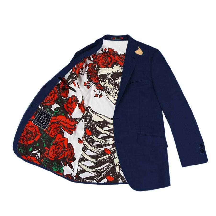 Grateful Dead Navy Birds Eye Bertha Lined Sports Coat - Section 119