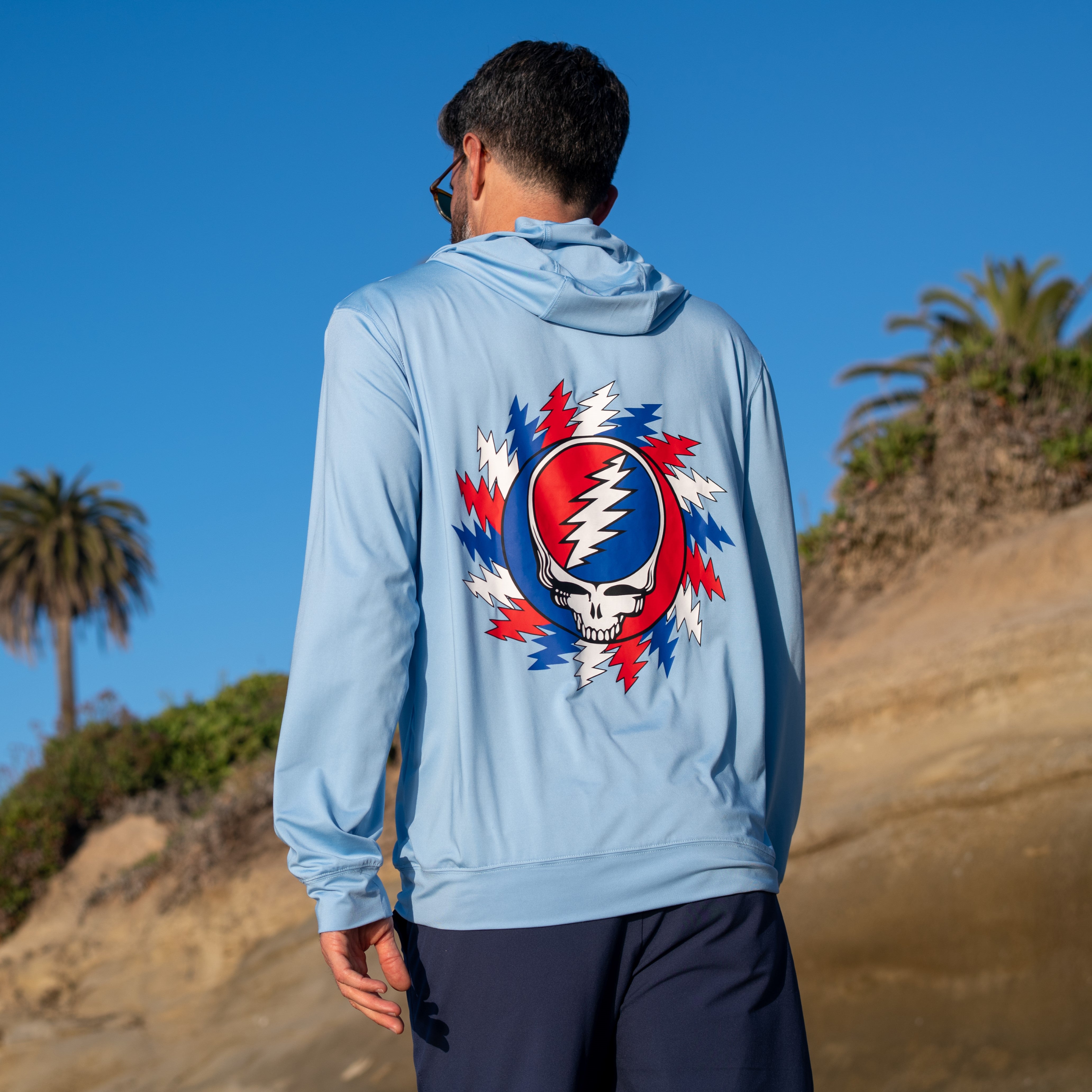 GRATEFUL DEAD HOODIE LW OUTDOOR RED WHITE AND BLUE - Section 119