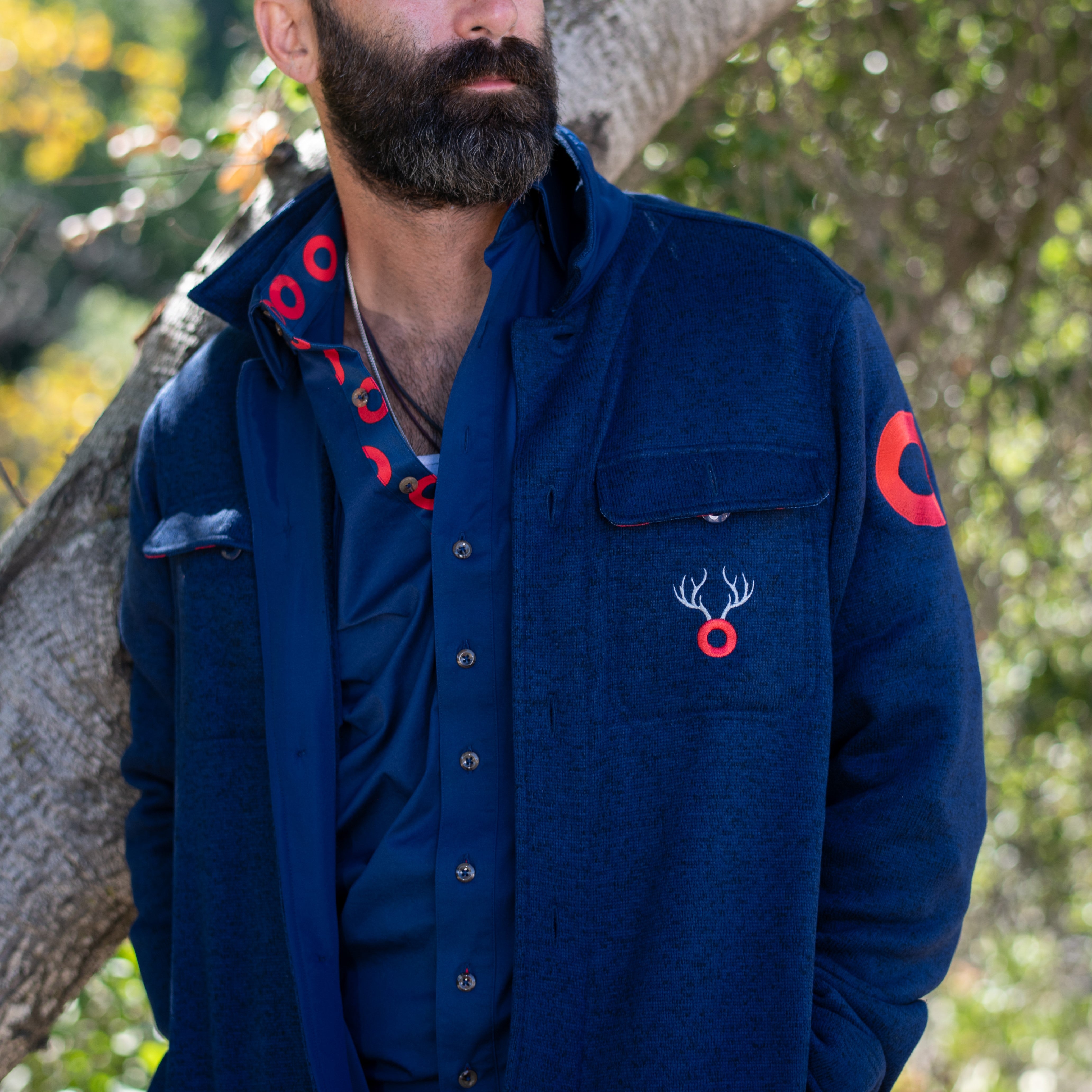 Phish | Heavyweight Button Down | Antler Donut Jacket in Navy 