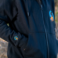 Jerry Garcia Wolf Zip-Up Hoodie in Black - Section 119