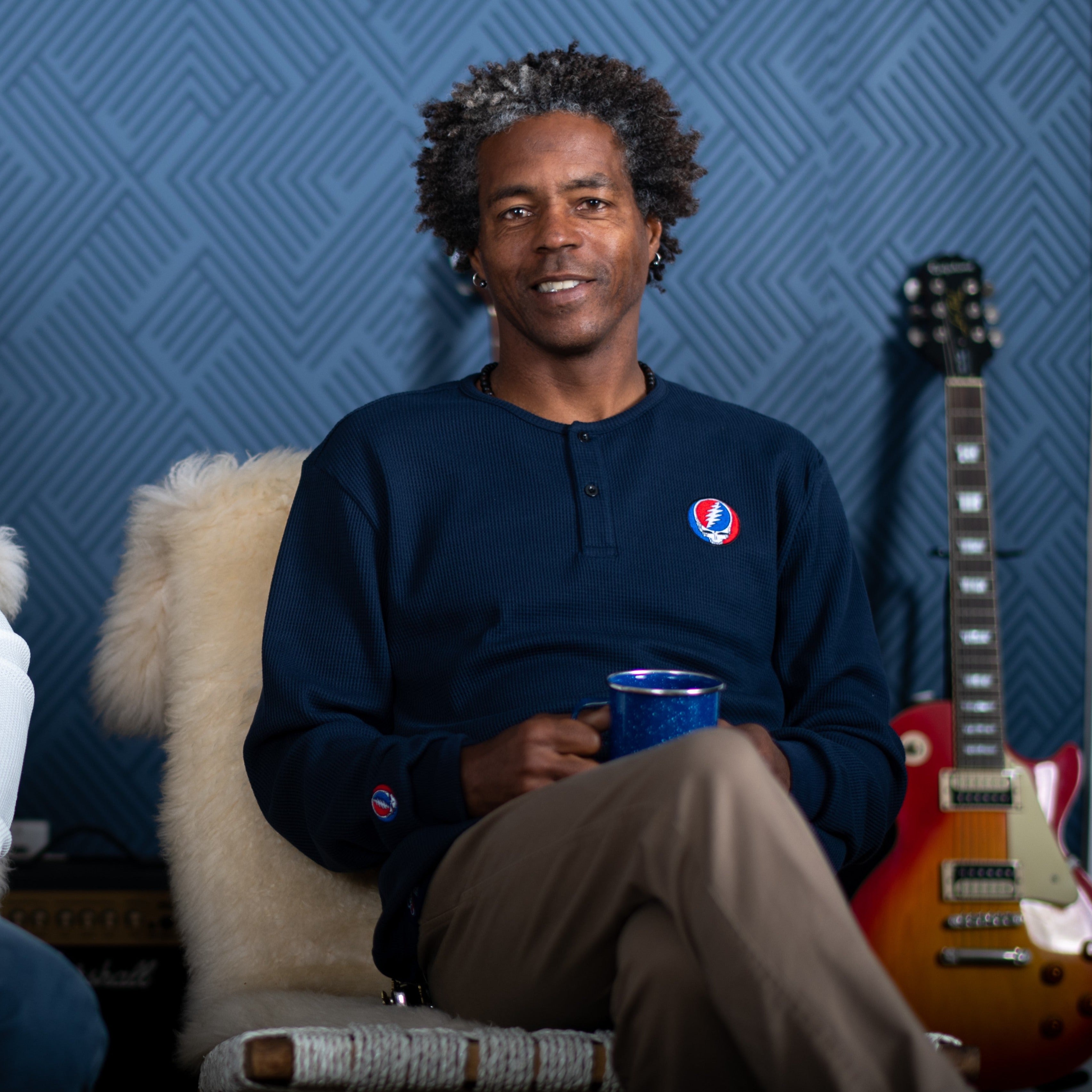 Grateful Dead Henley Stealie on Navy - Section 119