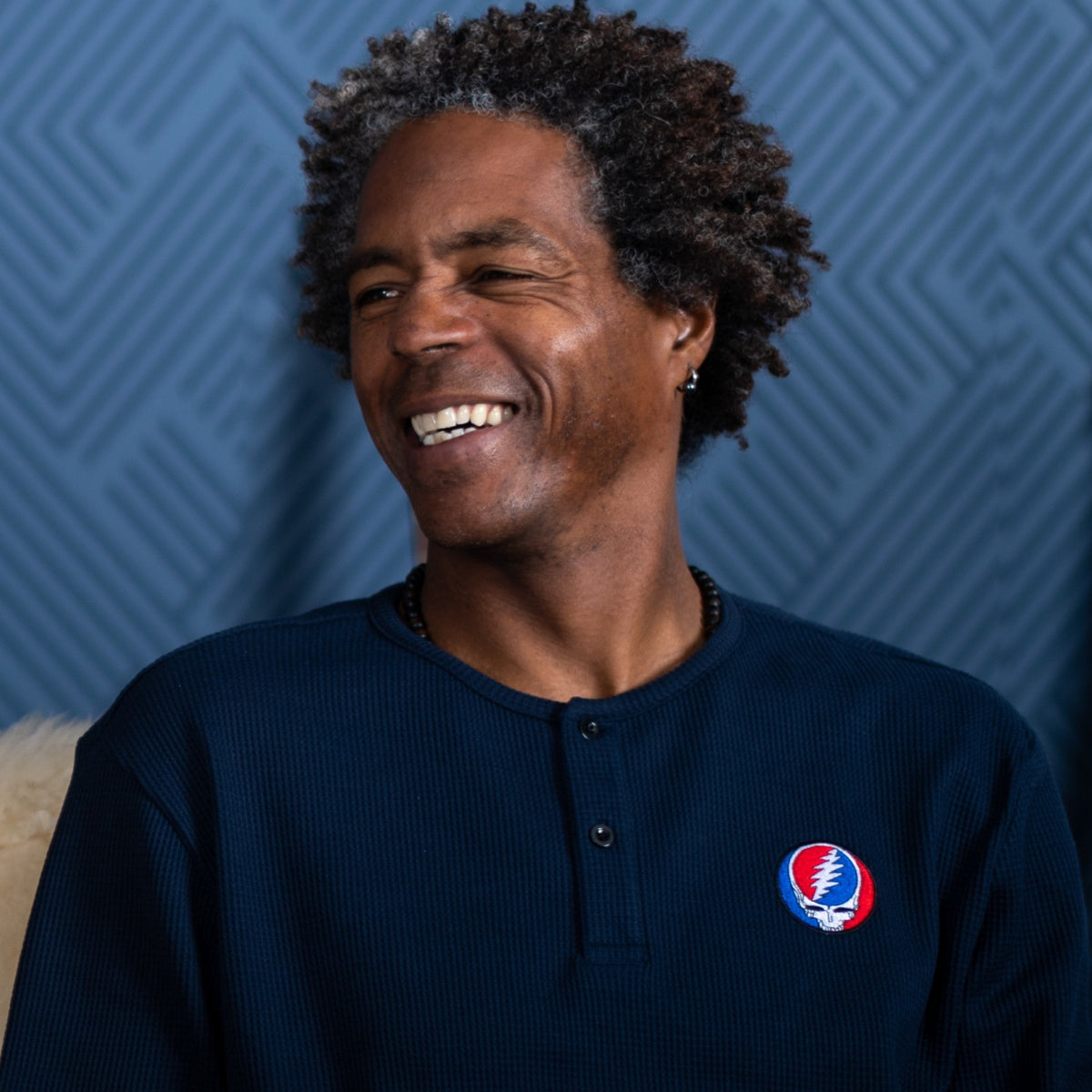 Grateful Dead Henley Stealie on Navy - Section 119