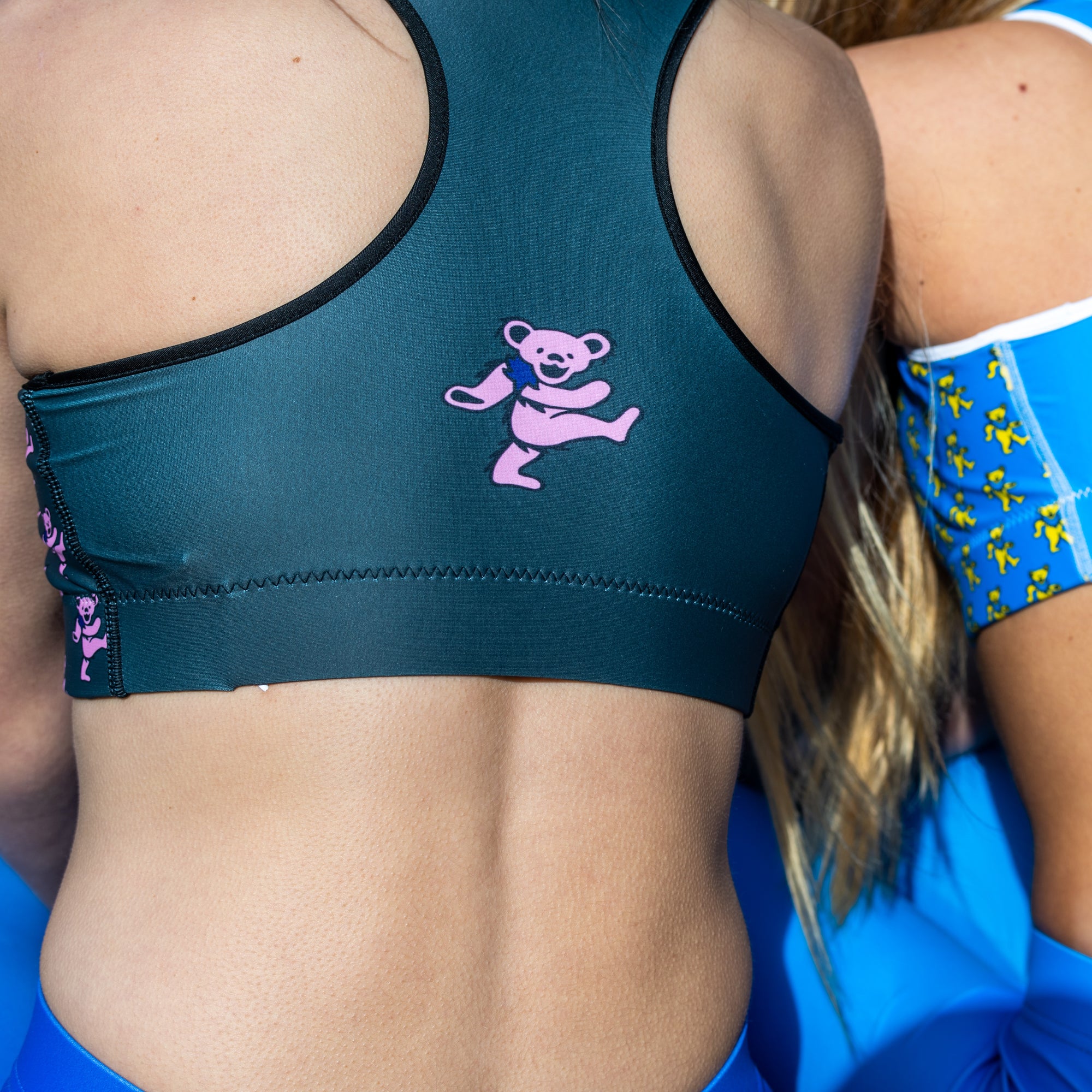 Grateful Dead Charcoal and Pink Dancing Bear Sports Bra– Section 119