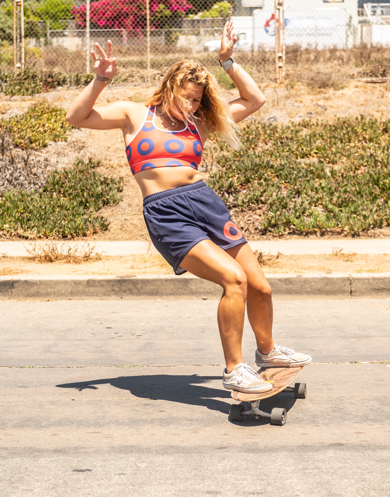 Red with Navy Donut Sports Bra - Section 119