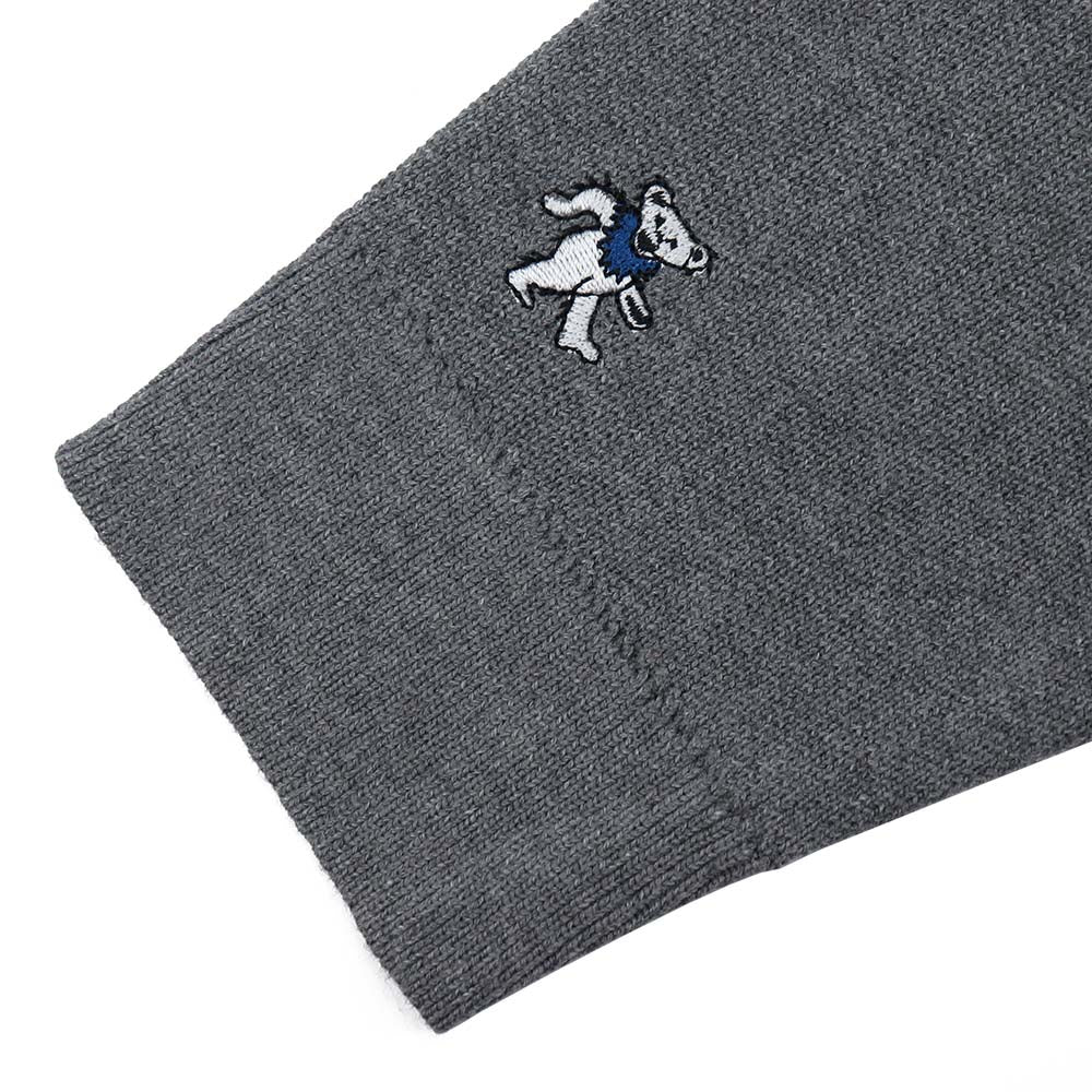 Grateful Dead Dancing Bear Quarter-Zip Sweater | Grey - Section 119