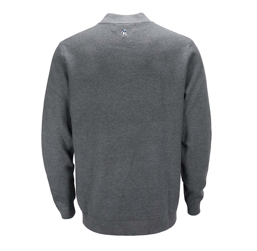 Grateful Dead Dancing Bear Quarter-Zip Sweater | Grey - Section 119