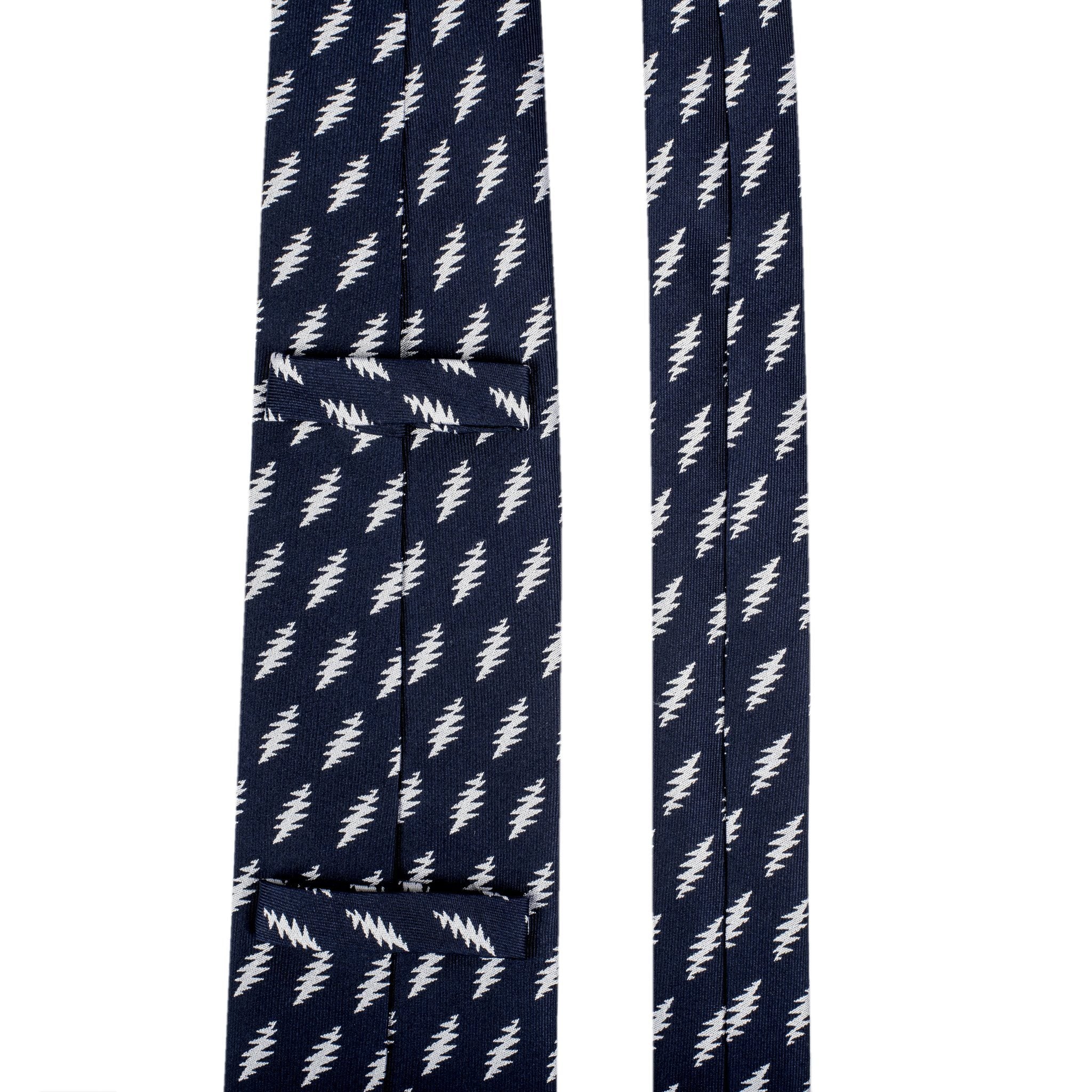 Grateful Dead Navy All Over Bolt Tie - Section 119