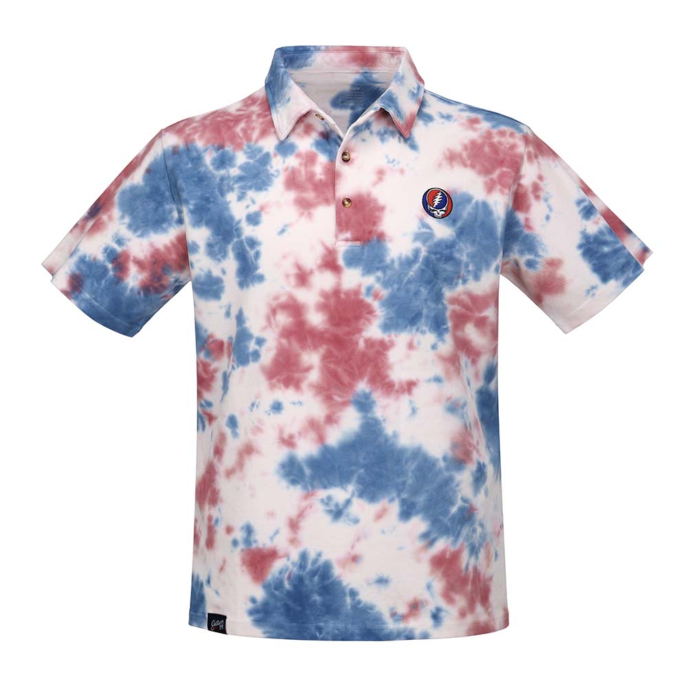 Grateful Dead Pique Polo Red White and Blue Stealie - Section 119