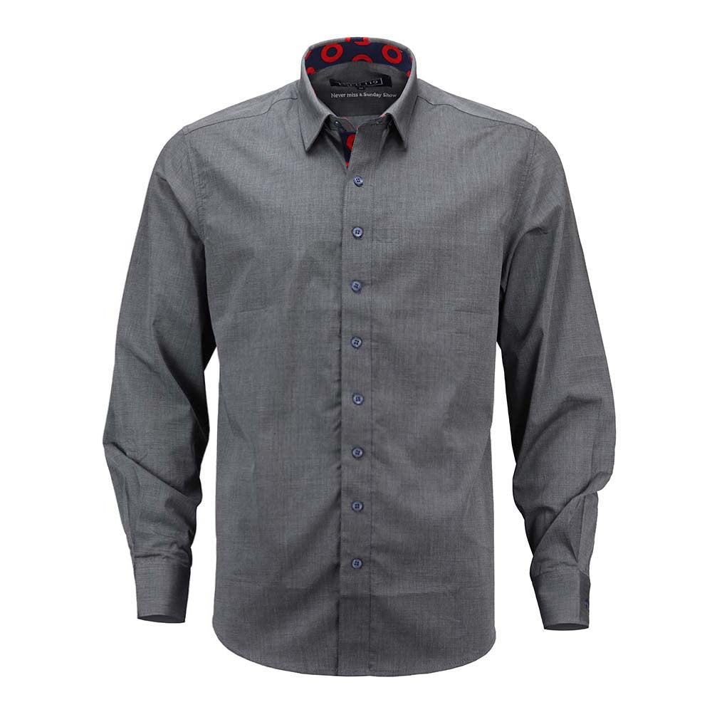 Charcoal Chambray Donut Long Sleeve Shirt - Section 119