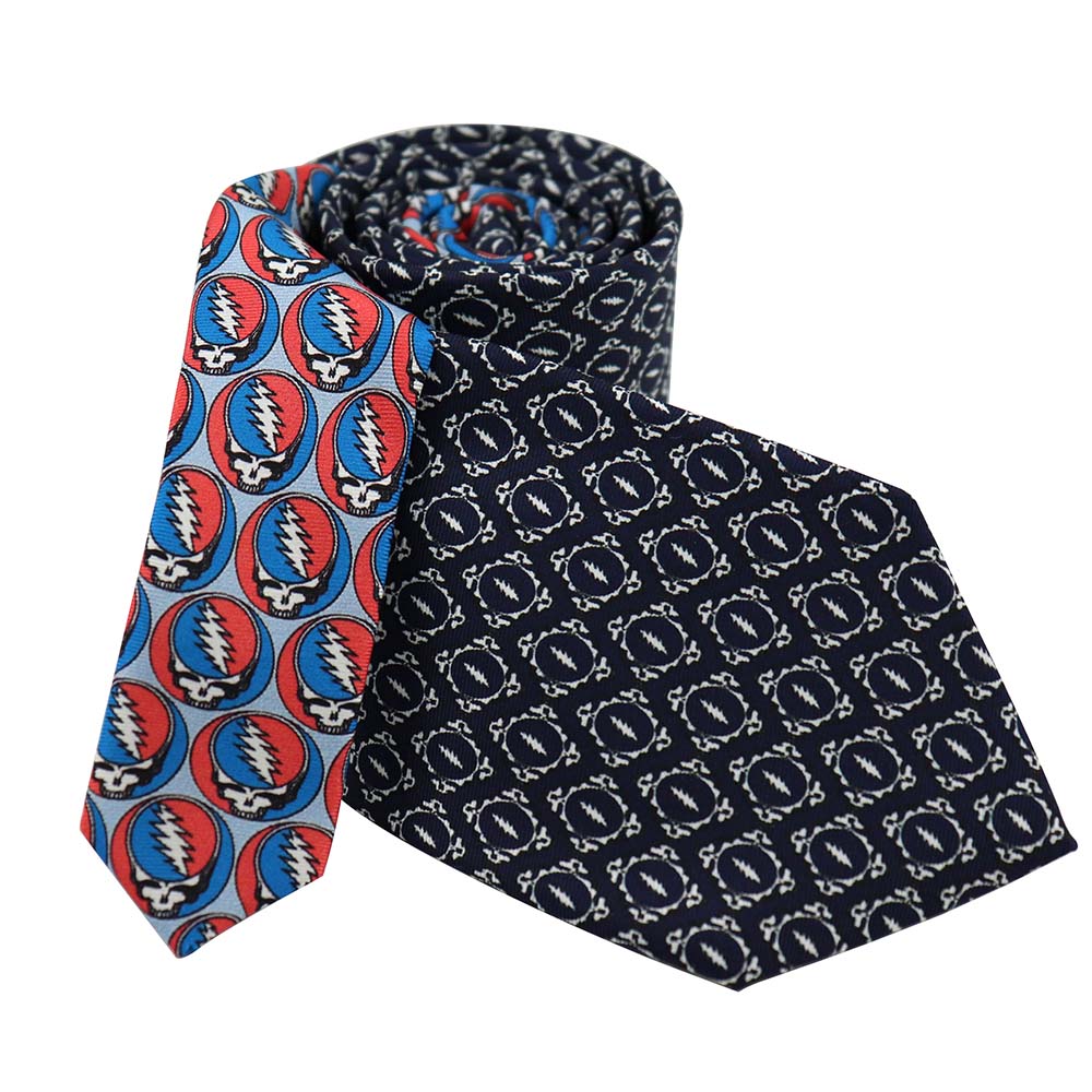 Grateful Dead Tie 4-sided Stealie Navy - Section 119