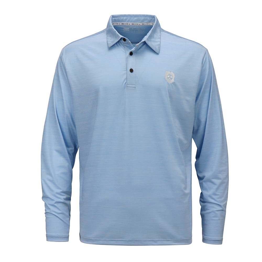 Jerry Garcia Polo Long Sleeve Baby Blue White Face - Section 119