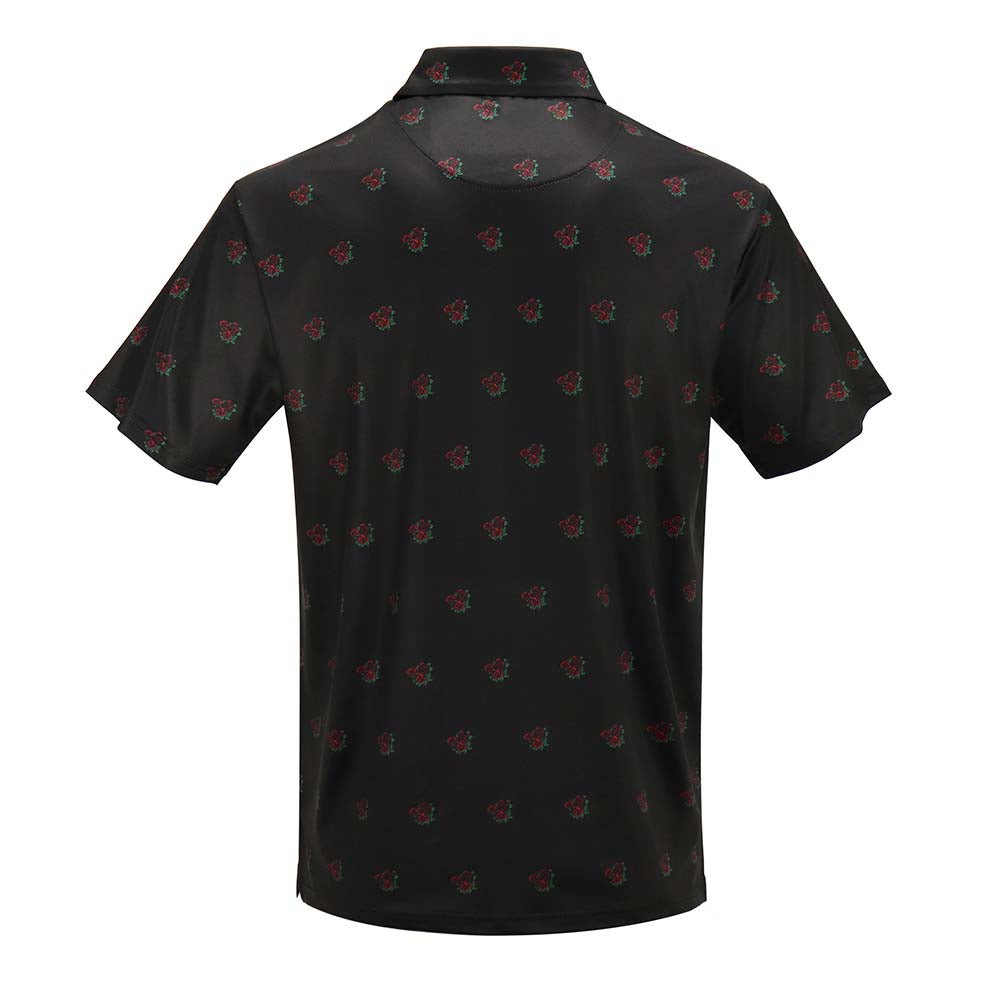 Grateful Dead Performance Polo Roses Black