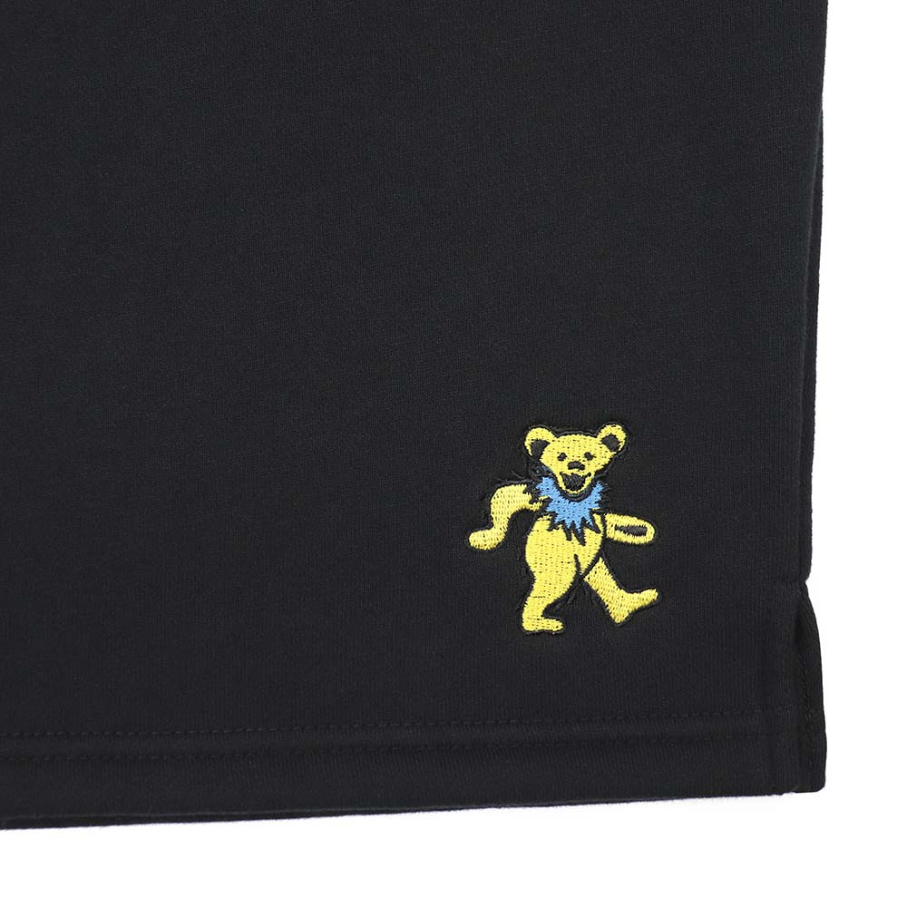 Grateful Dead Shorts Fleece Black with Yellow Bear - Section 119