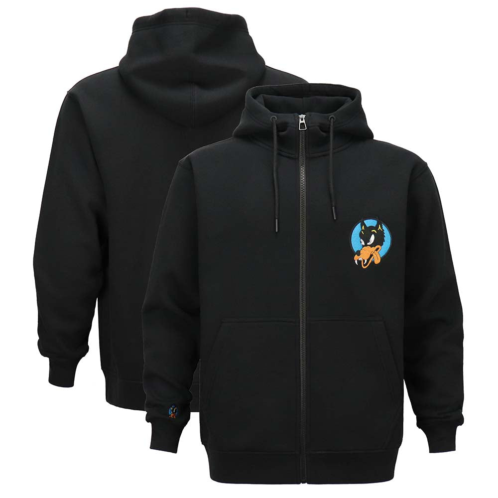 Jerry Garcia Zip-Up Hoodie Wolf on Black - Section 119