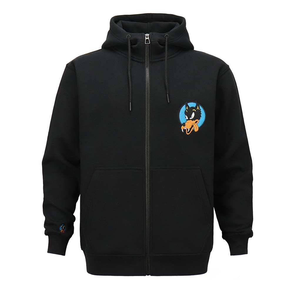 Jerry Garcia Zip-Up Hoodie Wolf on Black - Section 119