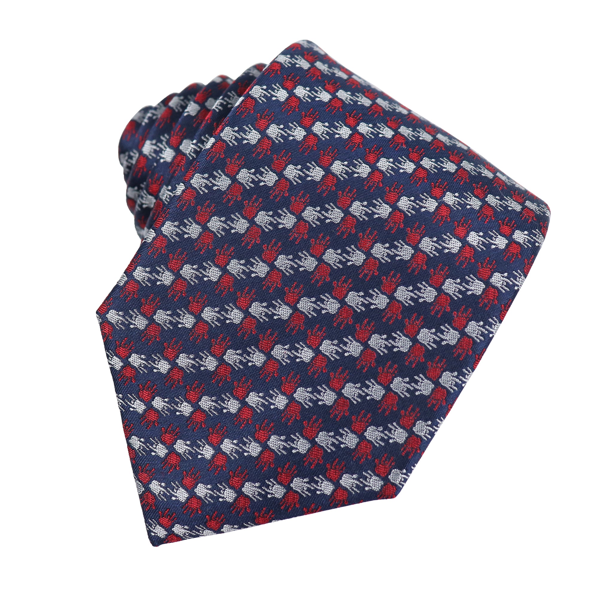 Jerry Garcia Navy All Over Middle Finger Tie - Section 119