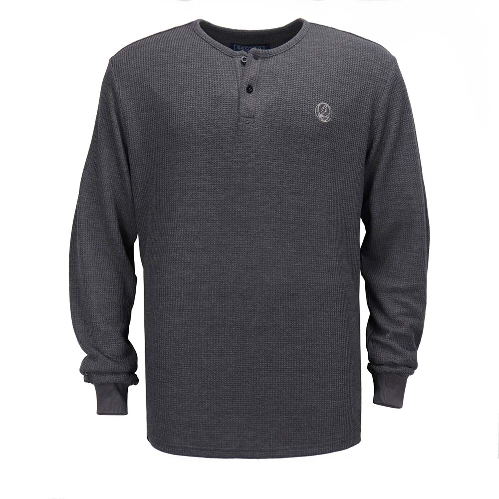 Grateful Dead Grey Steal Your Face Henley - Section 119