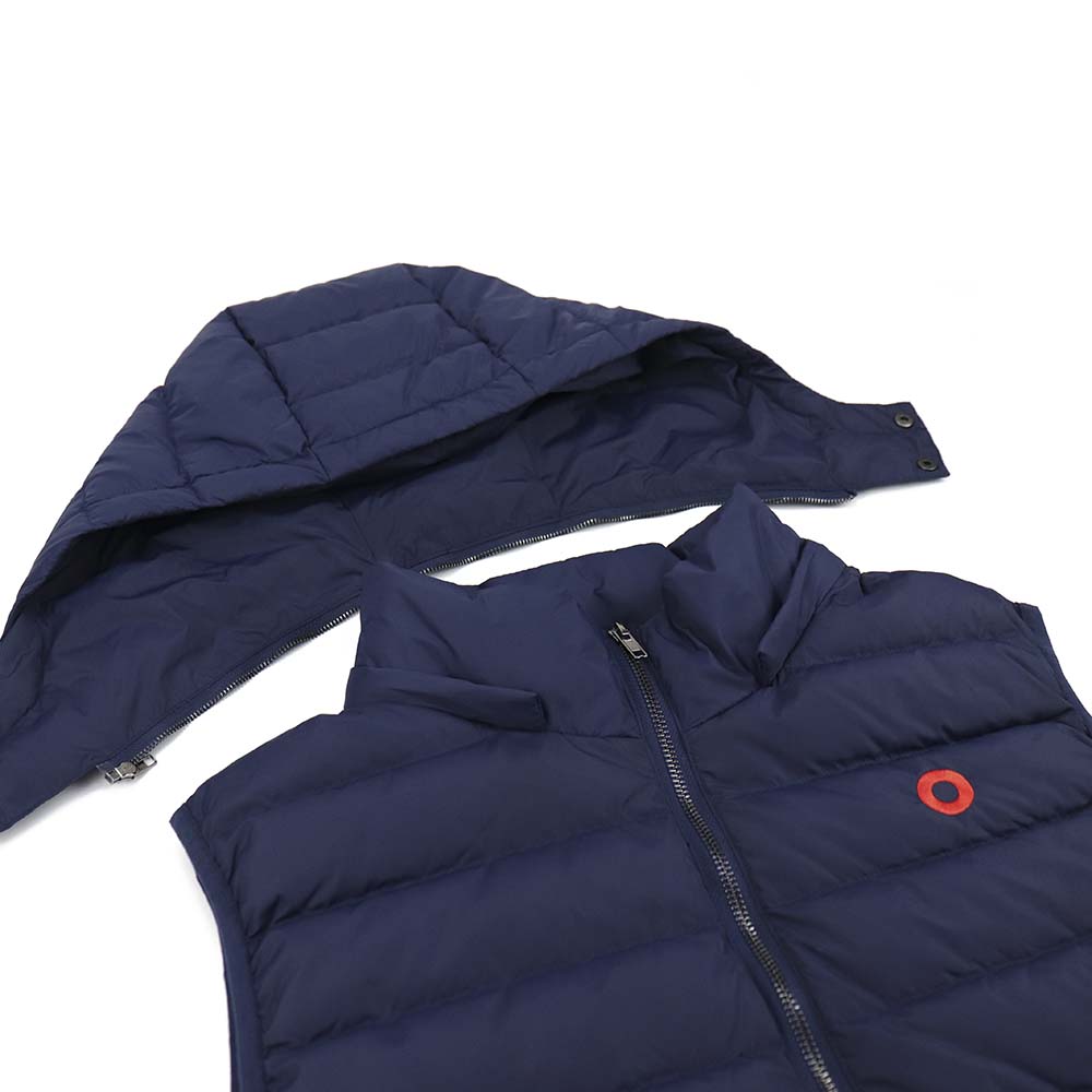 Phish Red donut Hooded Puffer Vest in Navy - Section 119