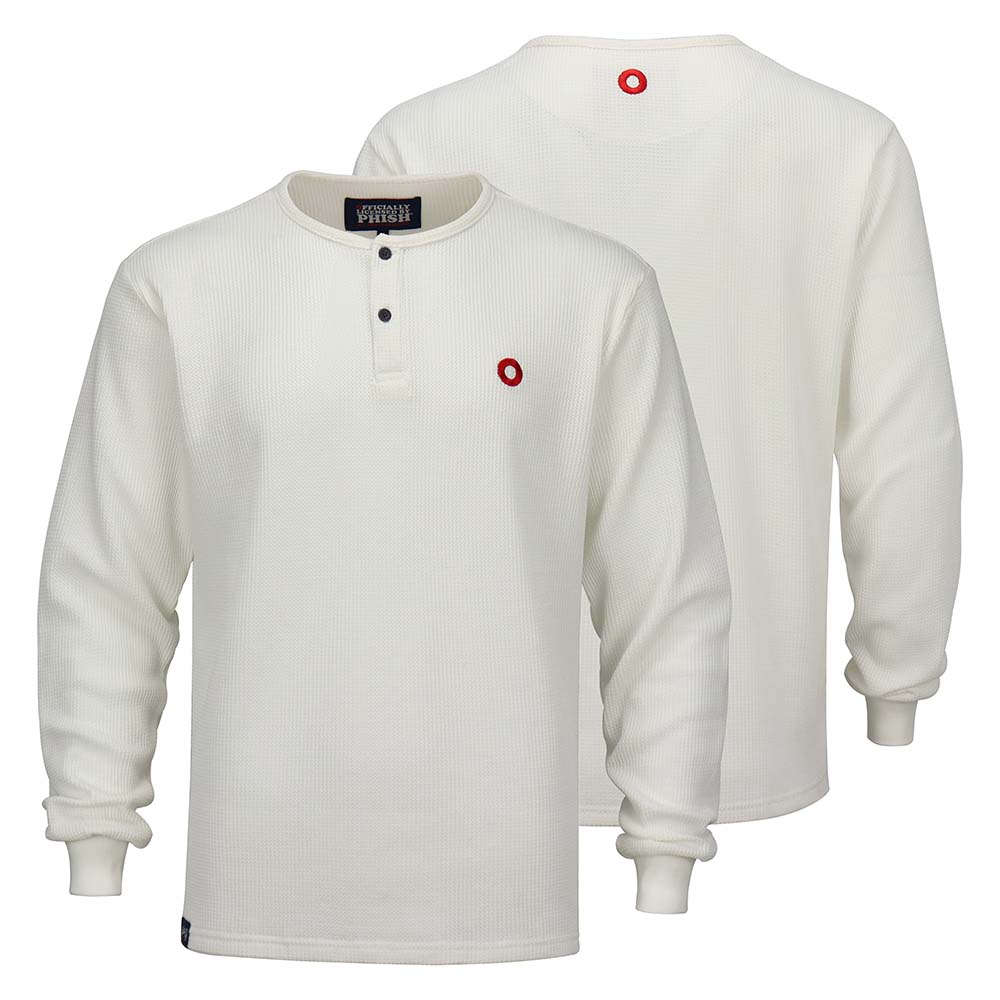Long Sleeve Shirt 3/button crew neck. White
