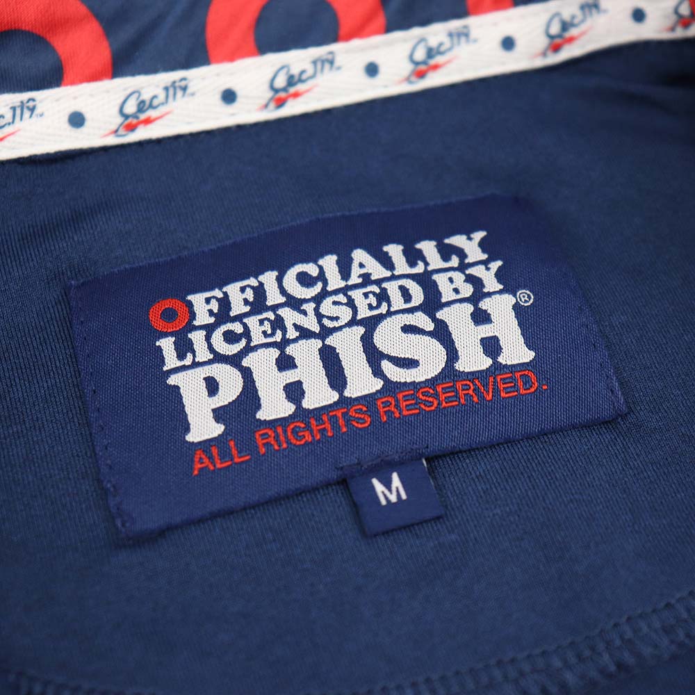 Phish Navy Classic Red Donut Dry Fit Long Sleeve Polo - Section 119