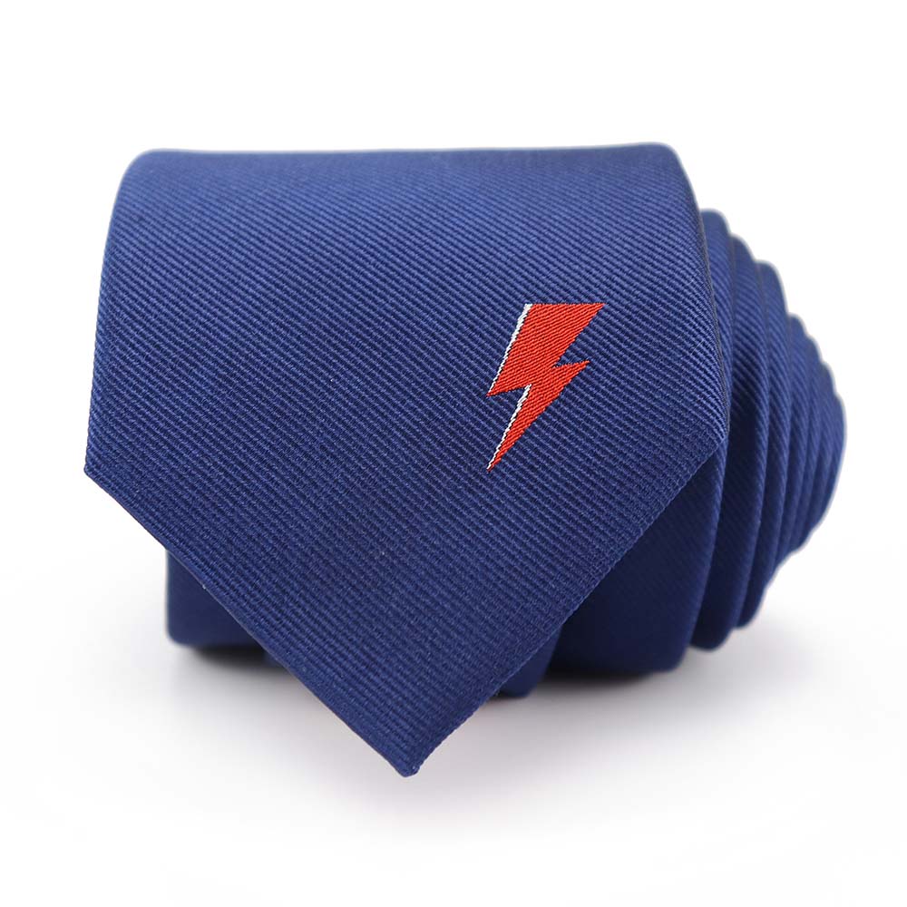 David Bowie Navy Single Bolt Tie - Section 119