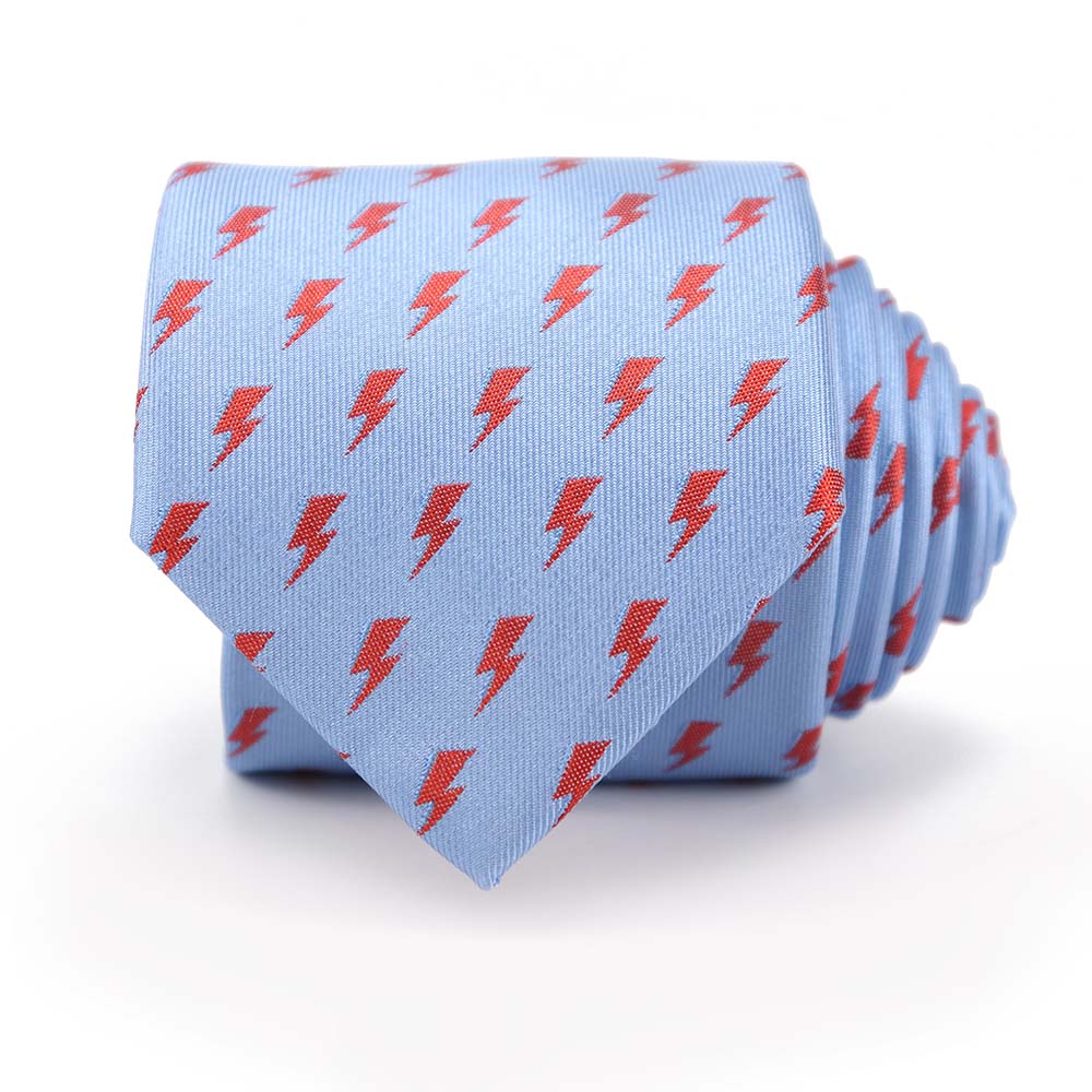 David Bowie Light Blue All Over Bolt Tie - Section 119