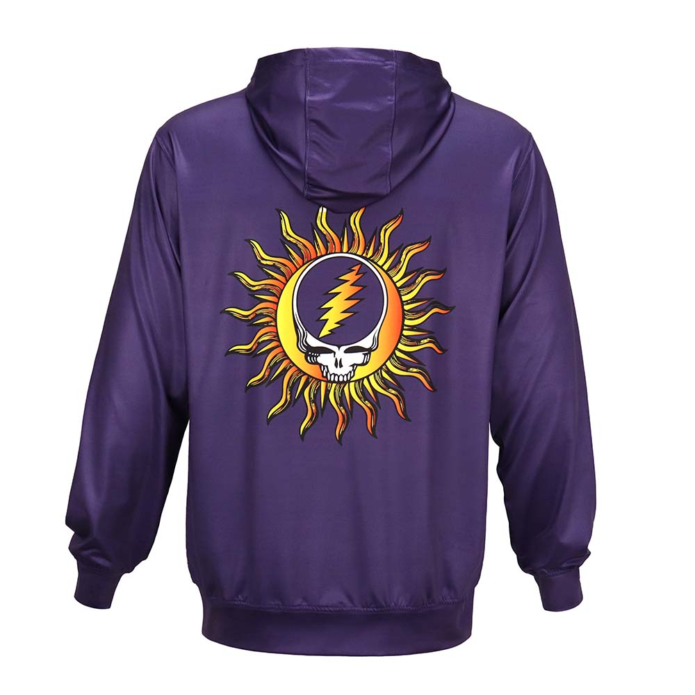 Grateful Dead UPF 50 Hoodie Sun and Swim Steal Your Face Hoodie Purple