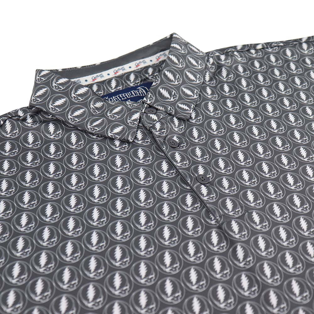 Grateful Dead Performance Polo Grey Stealie - Section 119