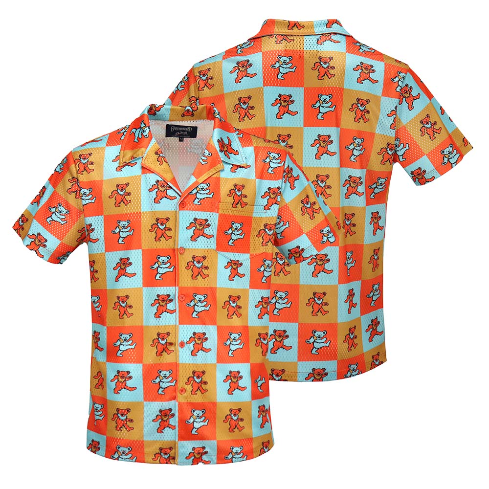 Grateful Dead Teal & Orange Bear Mesh Shirt - Section119, S