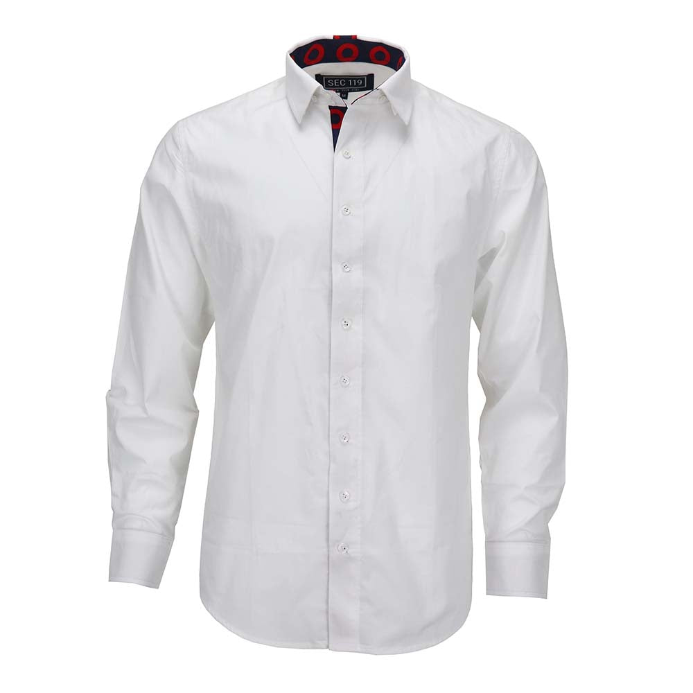 White Chambray Donut Long Sleeve Shirt - Section 119