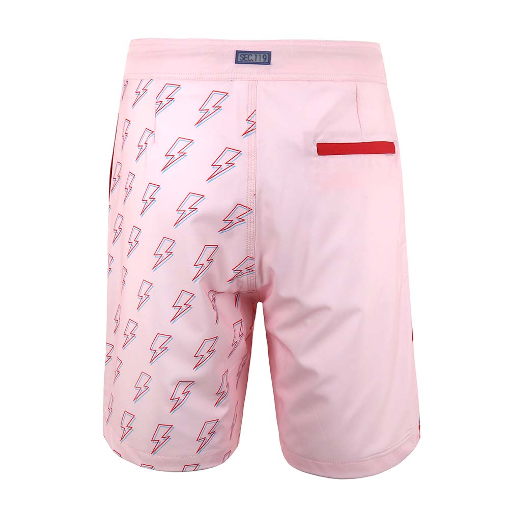 David Bowie Light Pink Bolt Board Shorts - Section 119