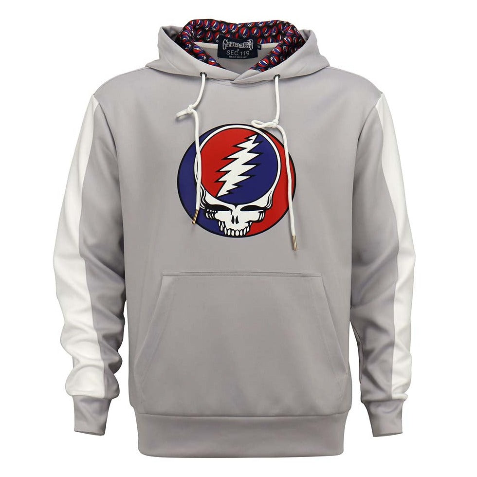 Grateful Dead Light Grey Steal Your Face Performance Hoodie - Section 119