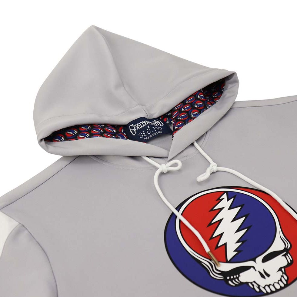 Grateful Dead Light Grey Steal Your Face Performance Hoodie - Section 119