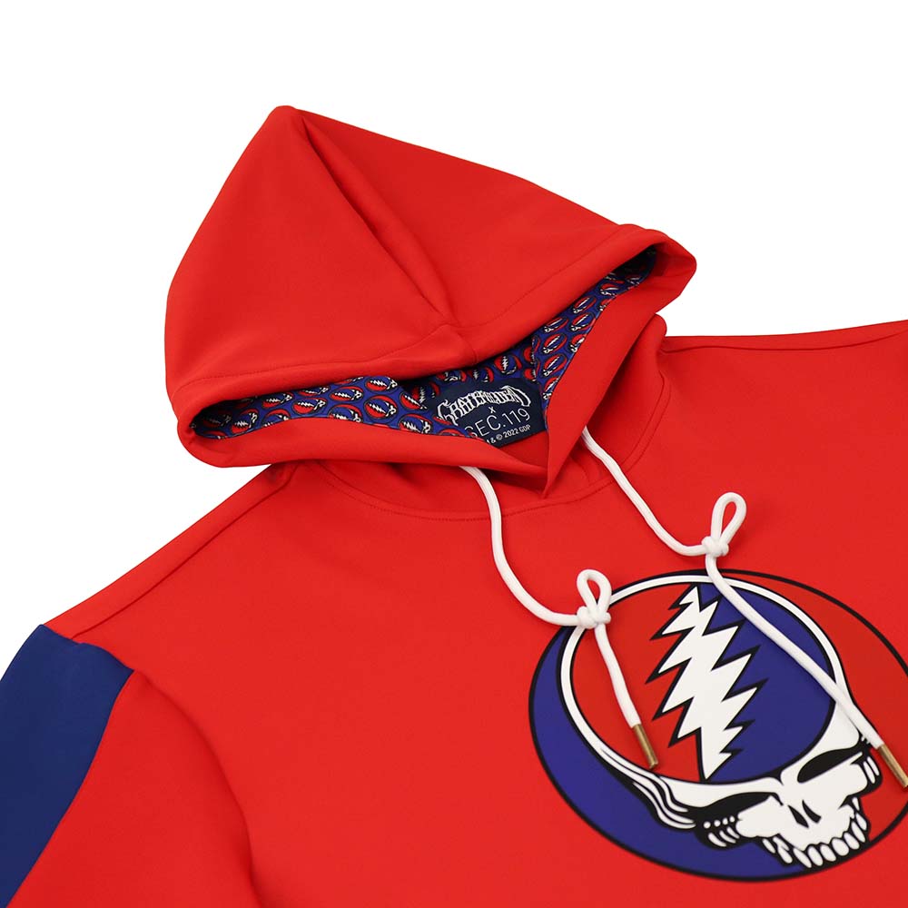Grateful Dead Red Steal Your Face Performance Hoodie - Section 119