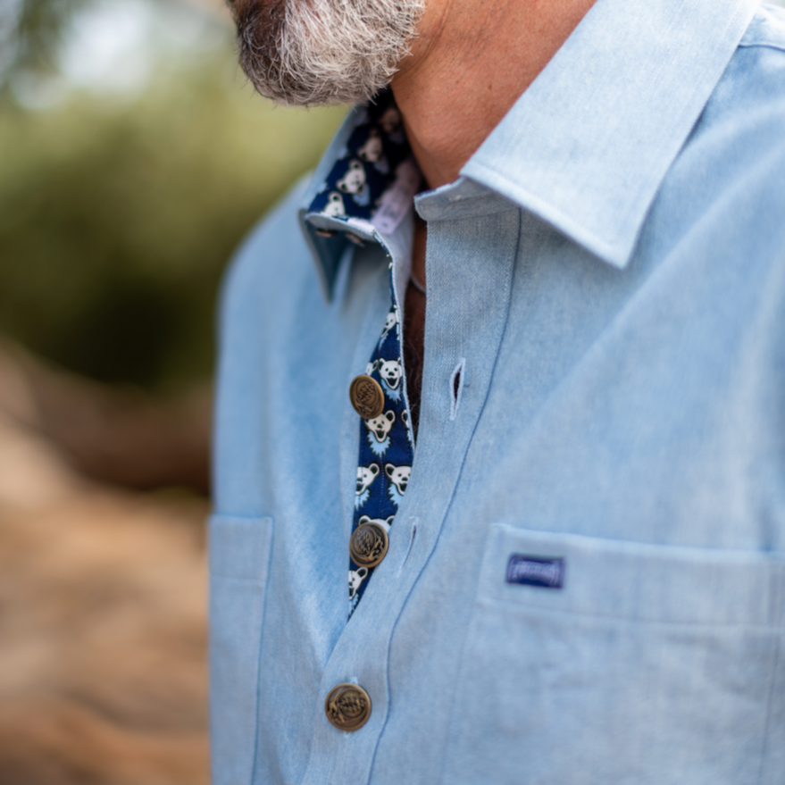 Grateful Dead Premium Denim Bear Button Down - Section 119
