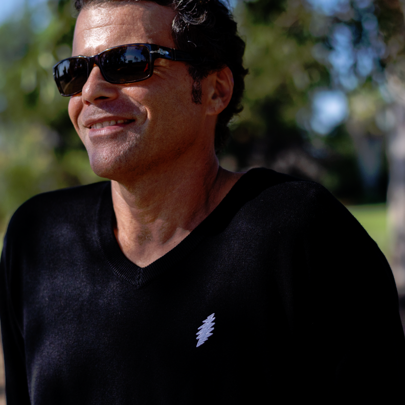 Grateful Dead V-Neck Sweater Black Bolt - Section 119