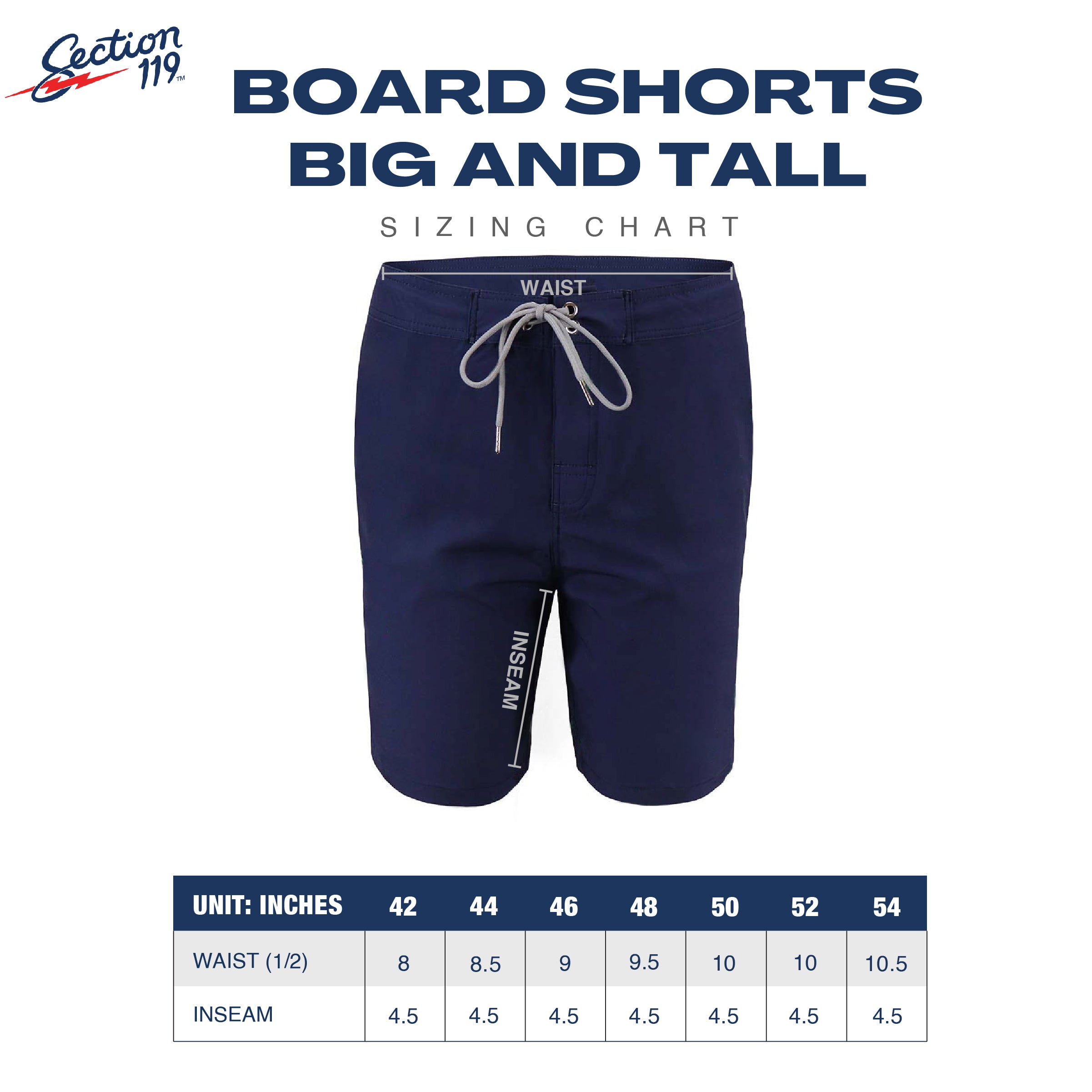 Big and Tall Bertha Board Shorts - Section 119