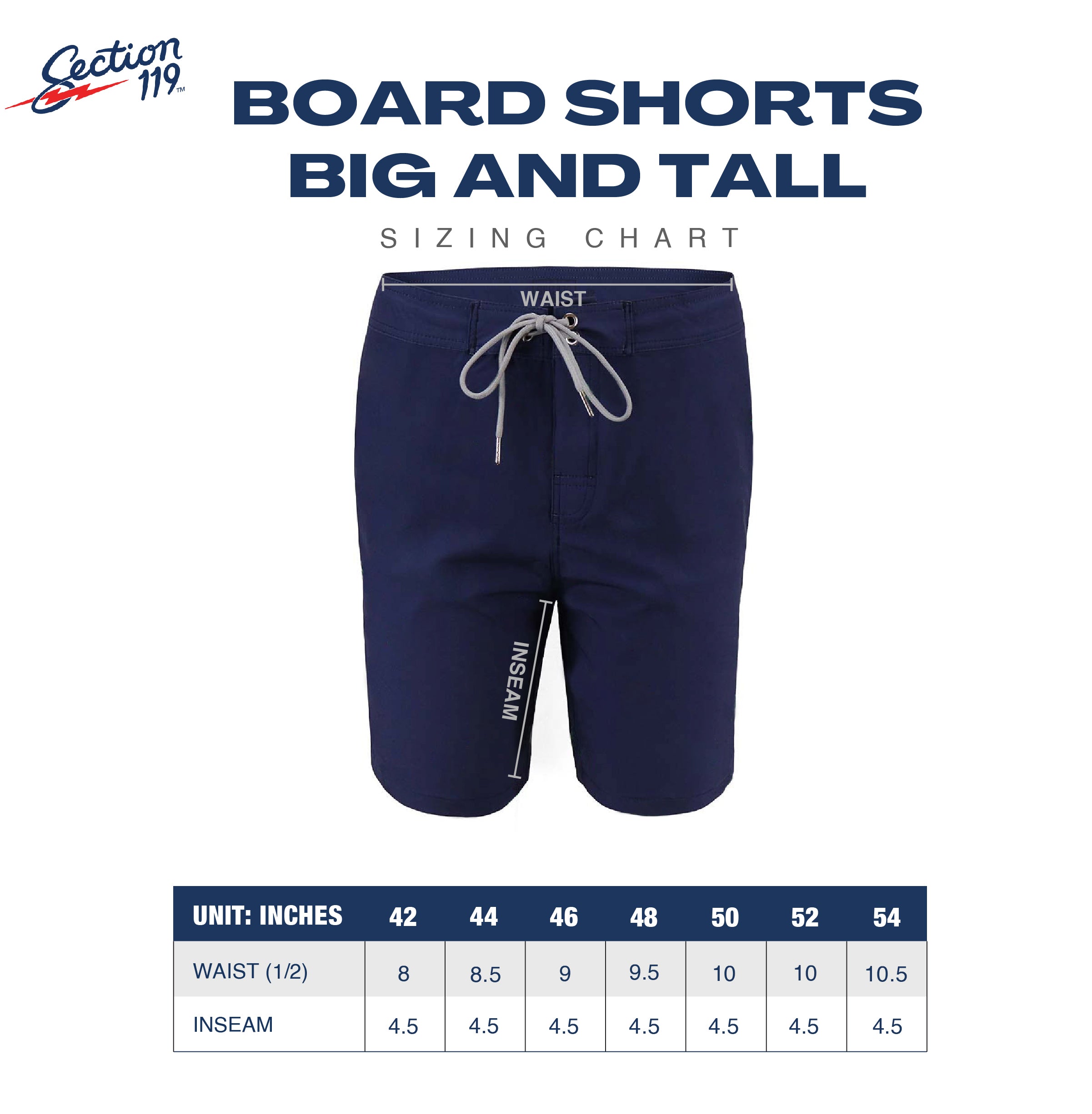 Big and Tall Bertha Board Shorts - Section 119
