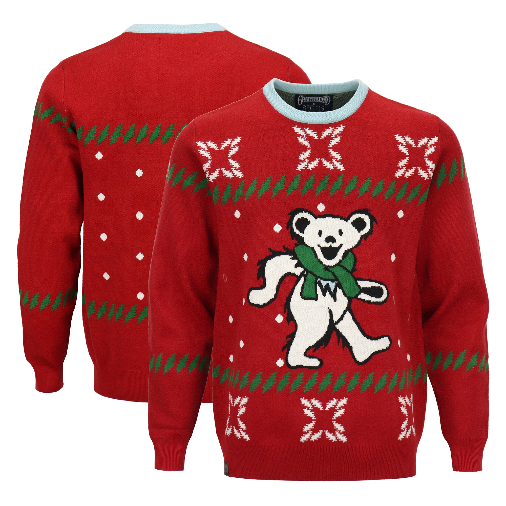 Grateful Dead Holiday Sweater Dancing Bear with Scarf - Section 119