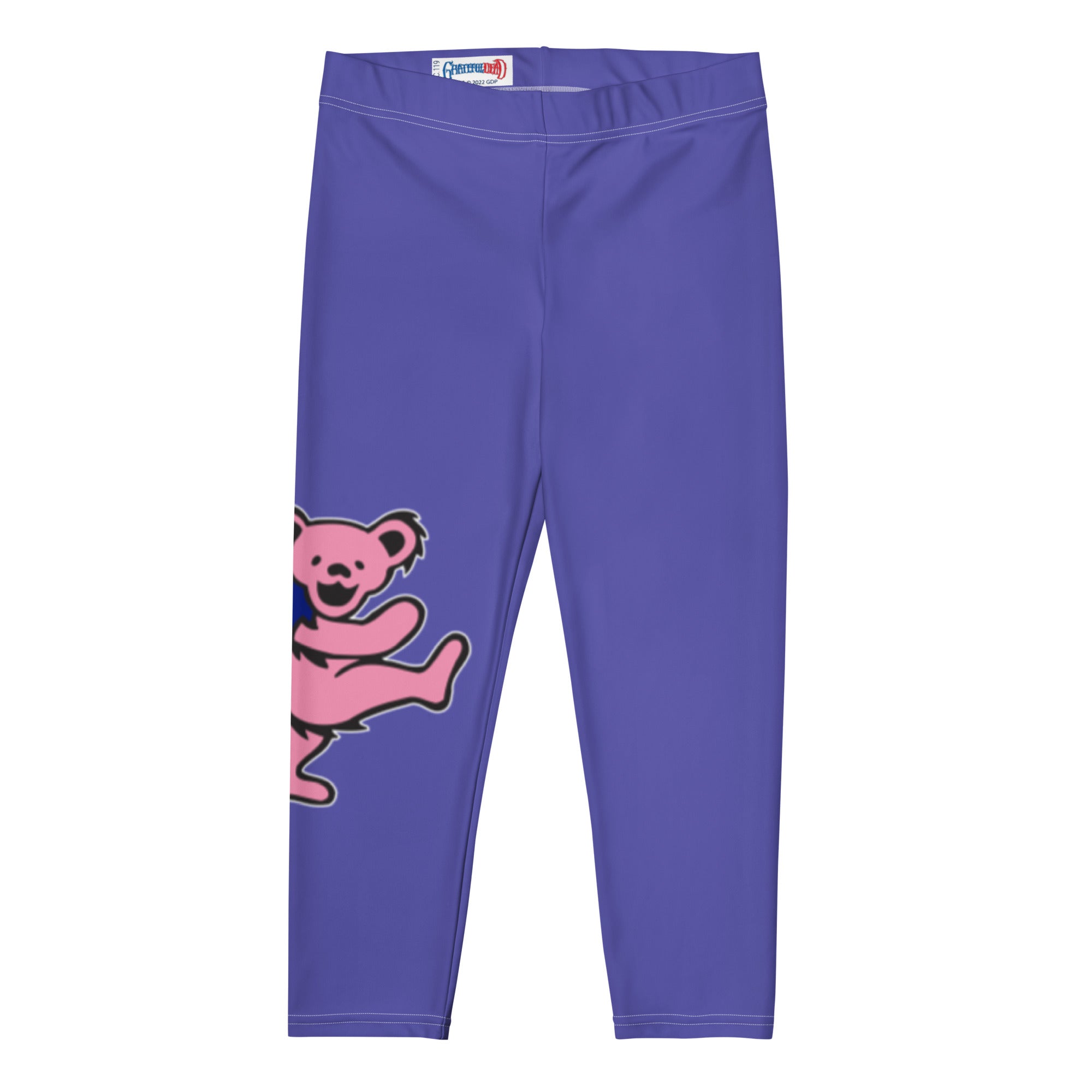 Purple with Pink Dancing Bear Capri Leggings - Section 119