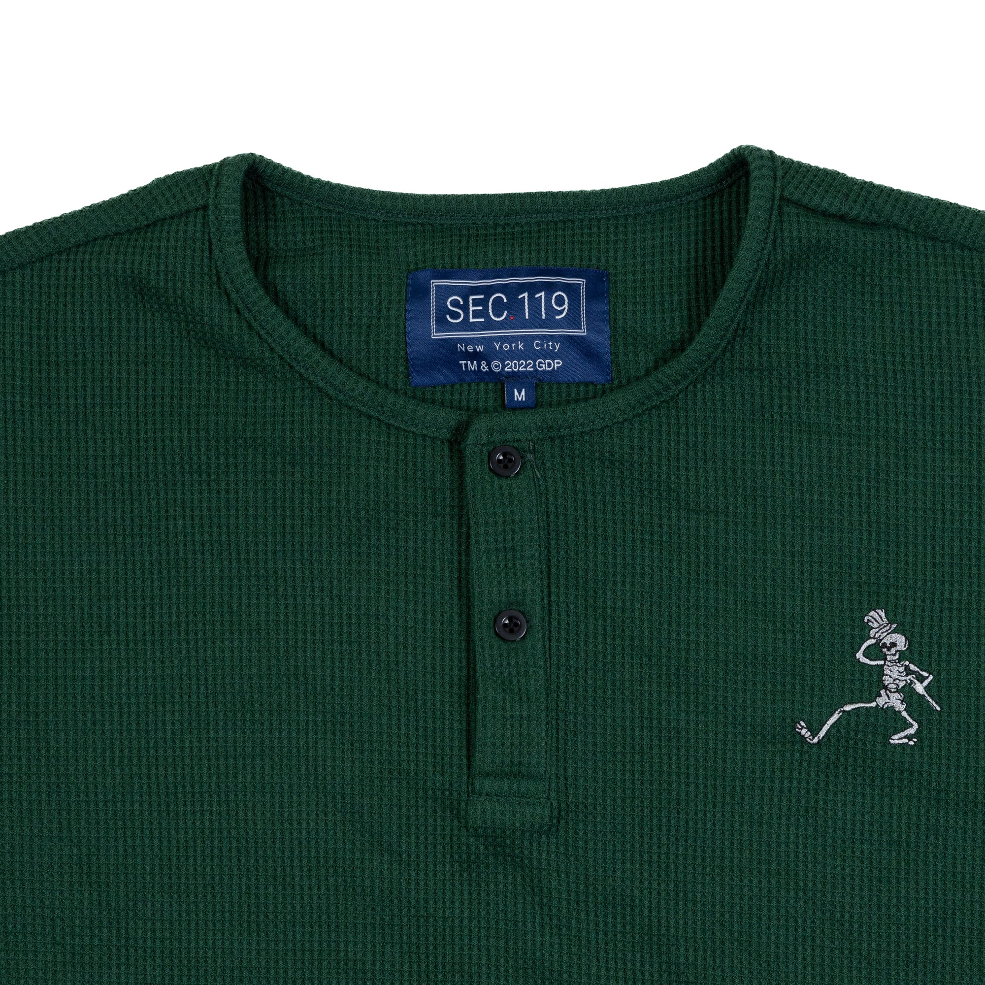 Grateful Dead Deep Green Dancing Skeleton Henley - Section 119