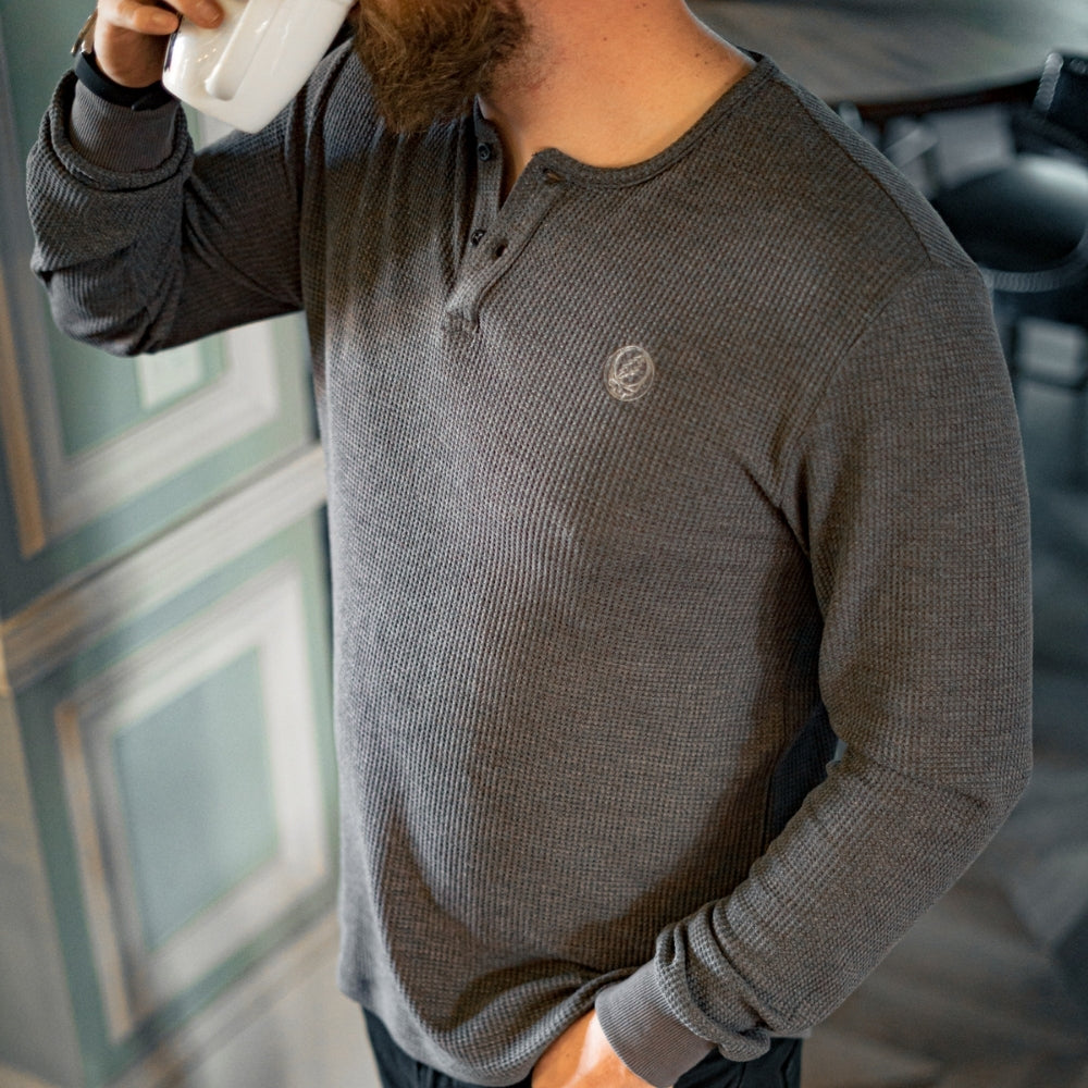 Grateful Dead Grey Steal Your Face Henley - Section 119