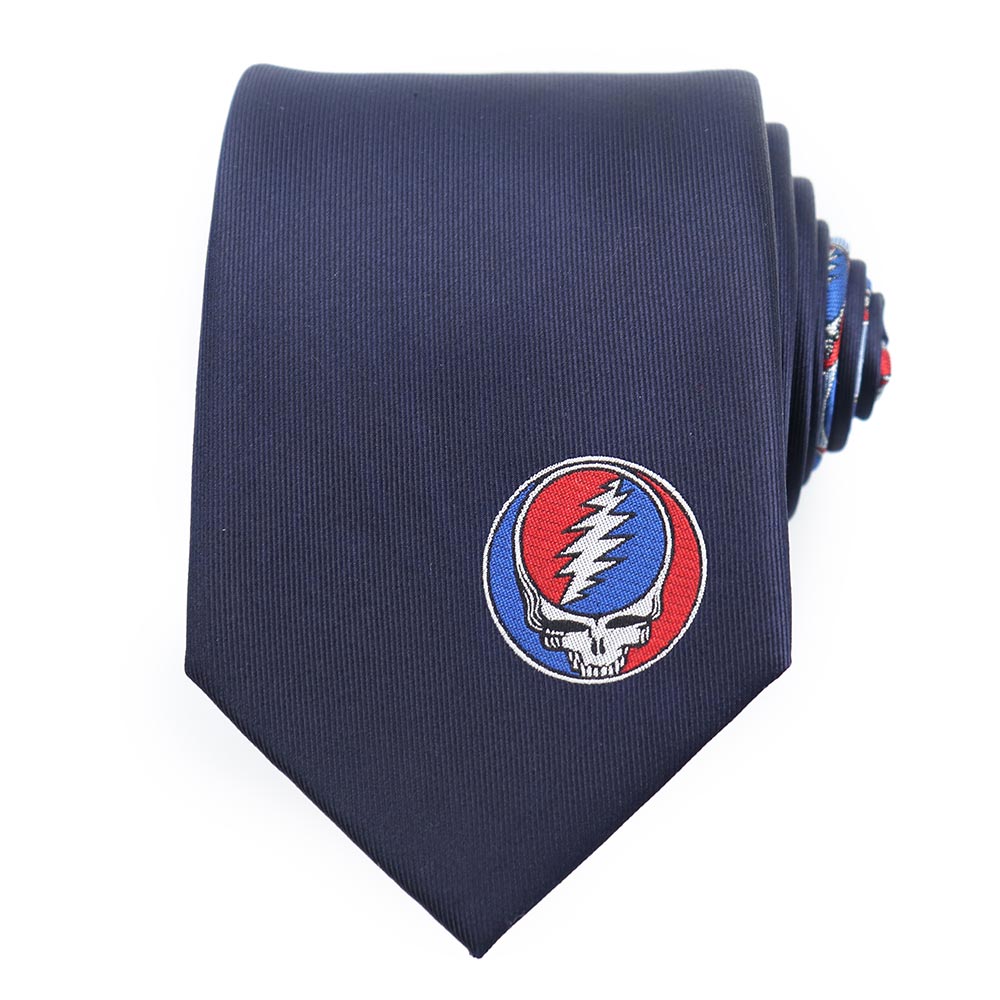 Grateful Dead Navy Steal Your Face Tie - Section 119
